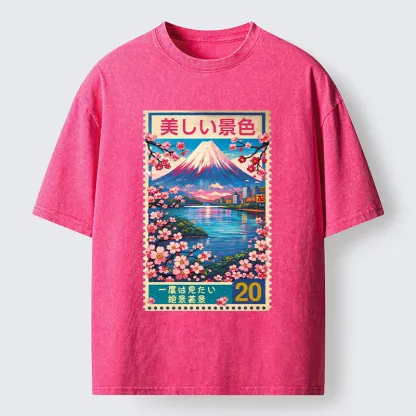 Tokyo-Tiger Springtime Scenery Washed T-Shirt