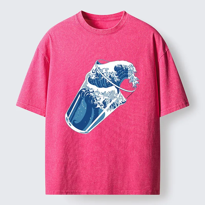 Tokyo-Tiger Waves In The Cup Washed T-Shirt