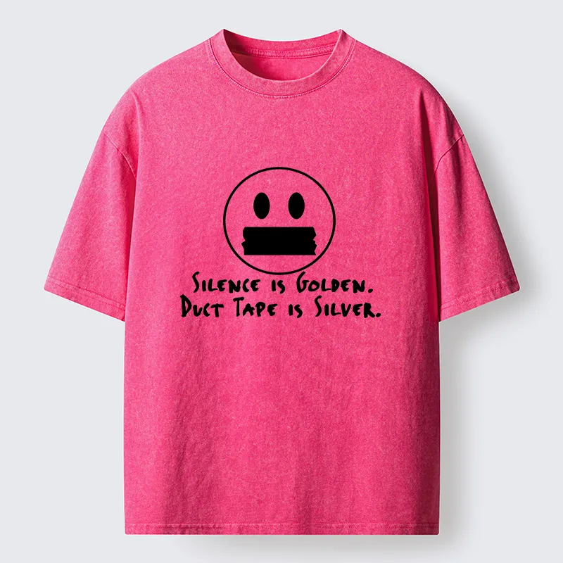 Tokyo-Tiger Duct Tape Is Silver Washed T-Shirt