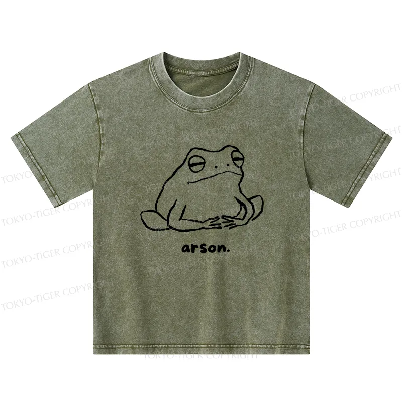 Tokyo-Tiger Japan Arsonist Frog Kids Washed T-Shirt