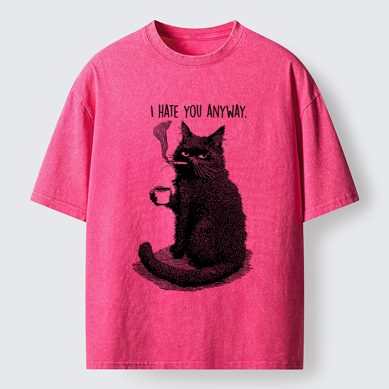 Tokyo-Tiger Cat Hate You Washed T-Shirt