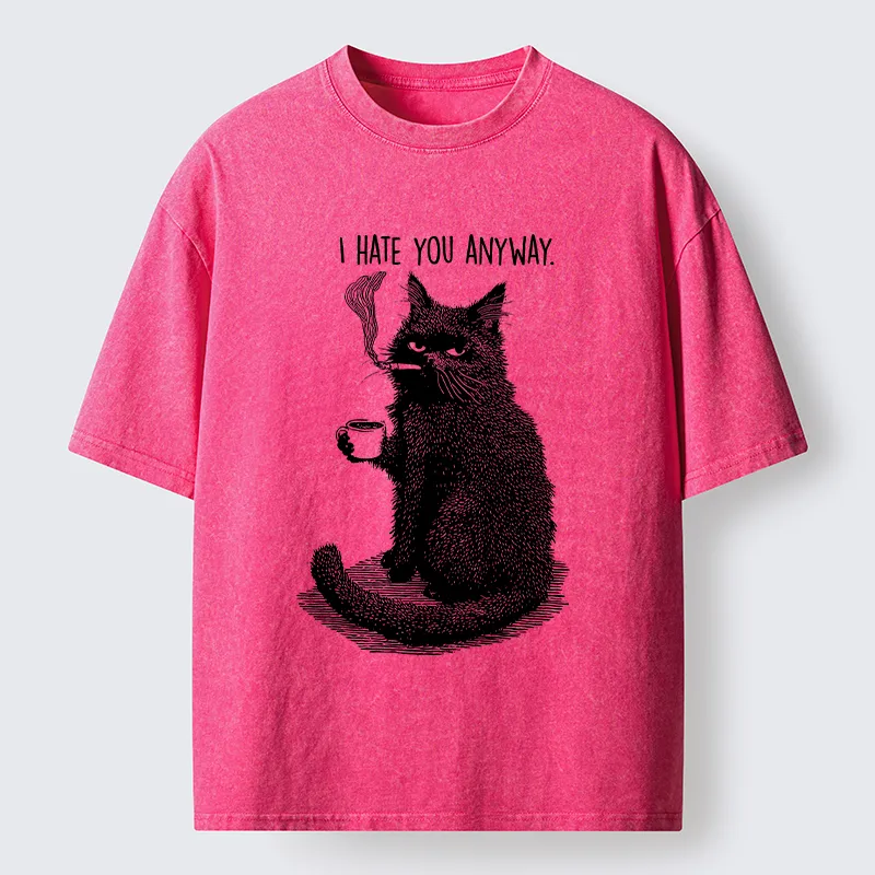 Tokyo-Tiger Cat Hate You Washed T-Shirt