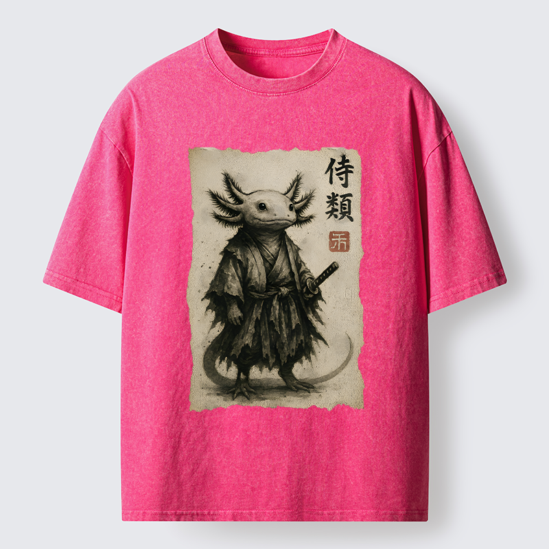 Tokyo-Tiger Salamander Japanese Samurai Washed T-Shirt