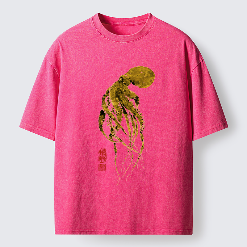Tokyo-Tiger Golden Octopus Washed T-Shirt