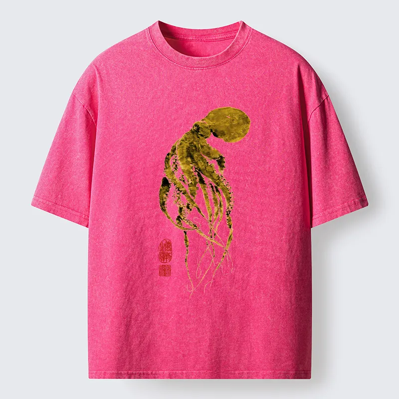 Tokyo-Tiger Golden Octopus Washed T-Shirt