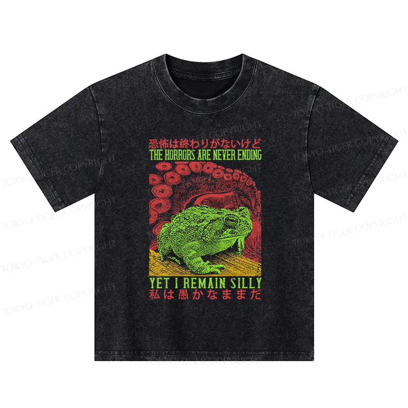 Tokyo-Tiger The Horrors Are Never Ending Japan Kids Washed T-Shirt
