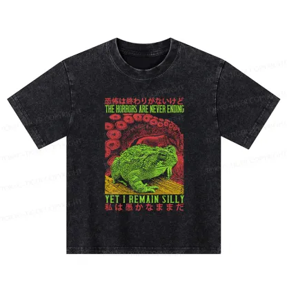 Tokyo-Tiger The Horrors Are Never Ending Japan Kids Washed T-Shirt