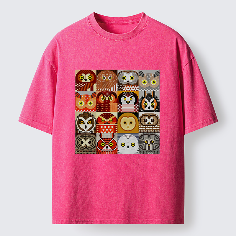 Tokyo-Tiger All Kinds Of Owls Washed T-Shirt
