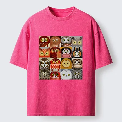 Tokyo-Tiger All Kinds Of Owls Washed T-Shirt