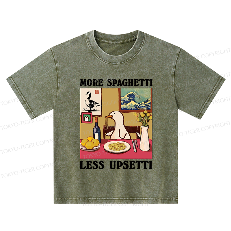 Tokyo-Tiger More Spaghetti Less Upsetti Goose Kids Washed T-Shirt