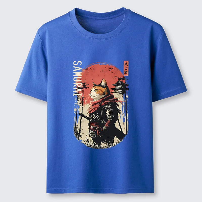 Tokyo-Tiger Lonely Cat Japanese Samurai Classic T-Shirt
