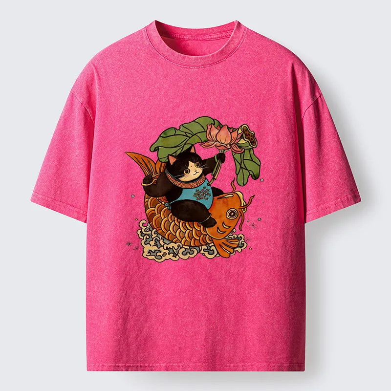 Tokyo-Tiger Chinese New Year Cat Washed T-Shirt