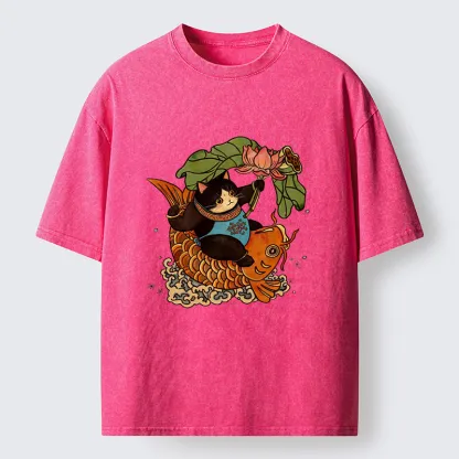 Tokyo-Tiger Chinese New Year Cat Washed T-Shirt