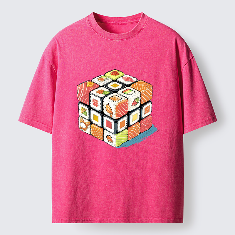 Tokyo-Tiger Sushi Rubik's Cube Washed T-Shirt