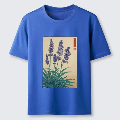 Tokyo-Tiger Japanese Art Lavender Flower Classic T-Shirt