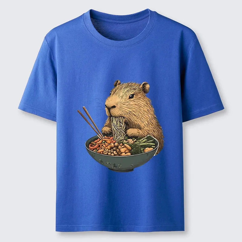 Tokyo-Tiger Capybara Eating Ramen Funny Classic T-Shirt