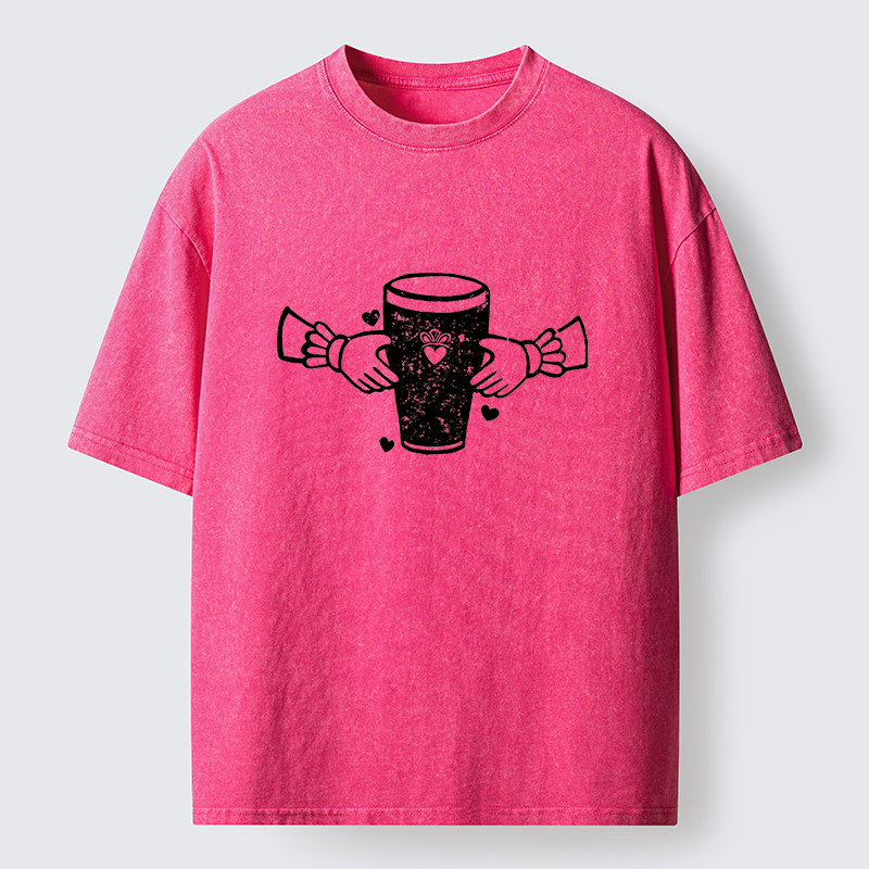 Tokyo-Tiger Drinking Together Washed T-Shirt