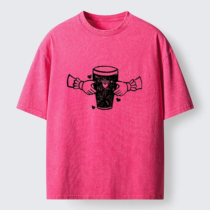 Tokyo-Tiger Drinking Together Washed T-Shirt