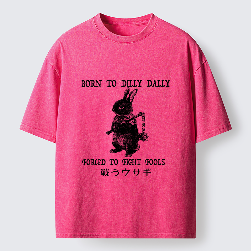 Tokyo-Tiger Fighting Rabbits Washed T-Shirt