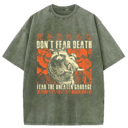 Tokyo-Tiger Timid Raccoon Japanese Washed T-Shirt