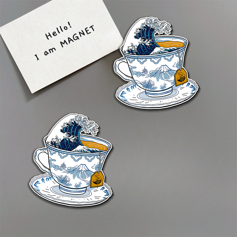 Tokyo-Tiger The Great Kanagawa Tea Wave Fridge Magnet