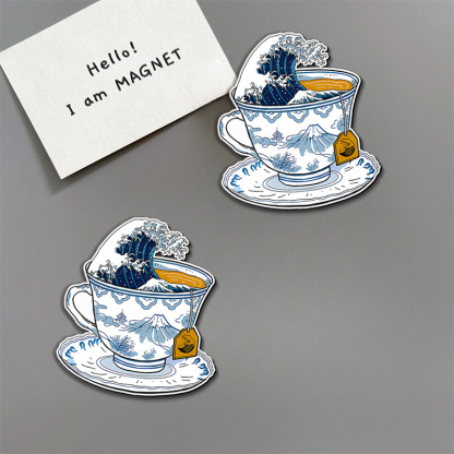 Tokyo-Tiger The Great Kanagawa Tea Wave Fridge Magnet