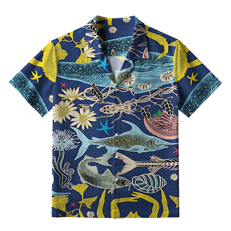 Tokyo-Tiger Marine Species Aloha Hawaiian Shirt