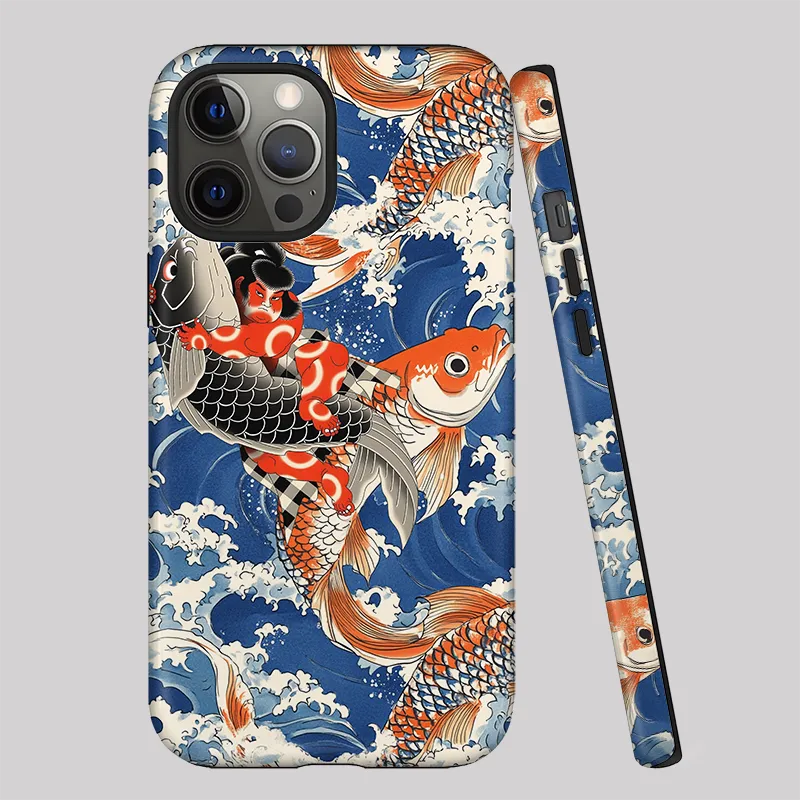 Tokyo-Tiger Sumo Wrestler Holding A Koi Phone Case