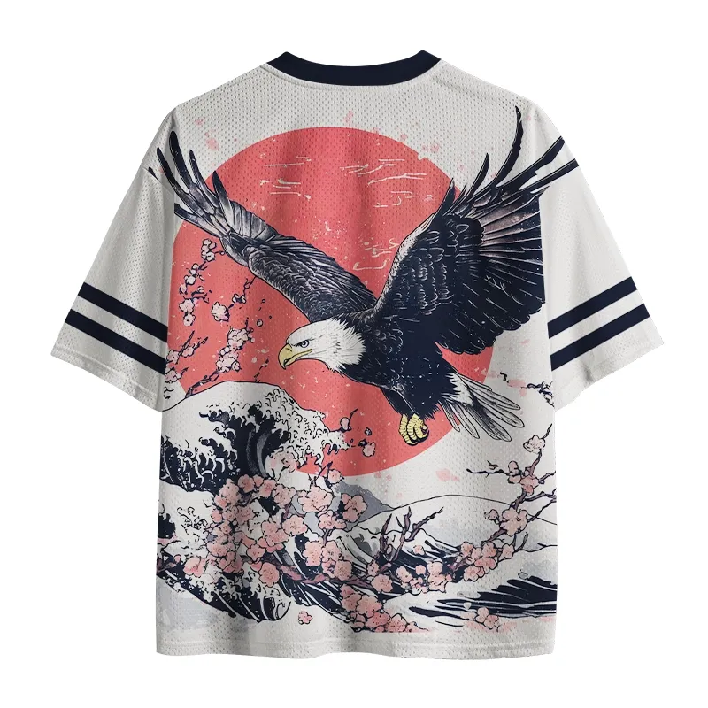 Tokyo-Tiger Ukiyo-e Eagle Japanese Mesh Jersey
