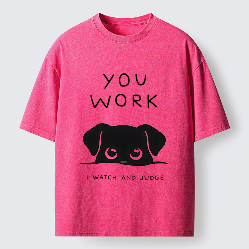 Tokyo-Tiger Dog Watching You Washed T-Shirt