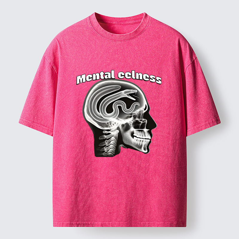 Tokyo-Tiger Mental Eelness Funny Washed T-Shirt