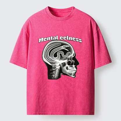 Tokyo-Tiger Mental Eelness Funny Washed T-Shirt