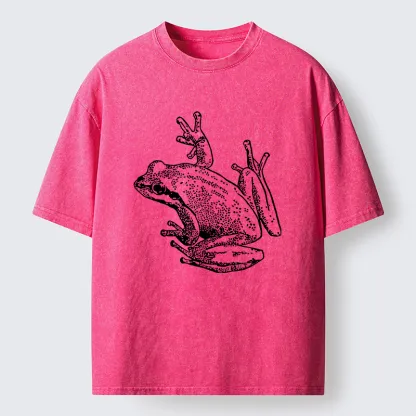 Tokyo-Tiger Frogs Lying On Clothes Washed T-Shirt