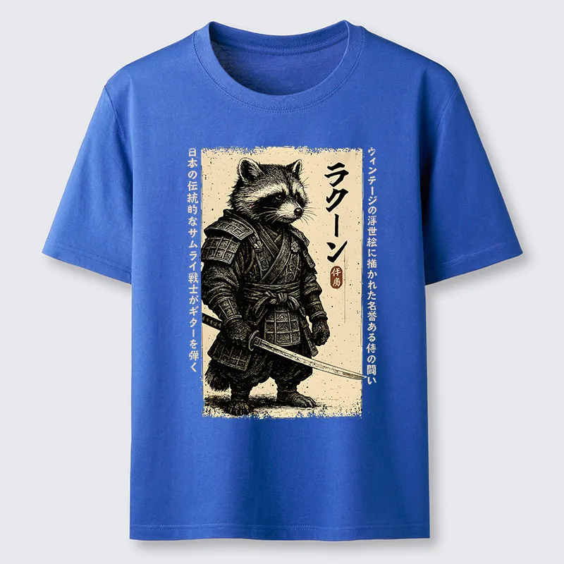 Tokyo-Tiger Raccoon Japanese Samurai Classic T-Shirt