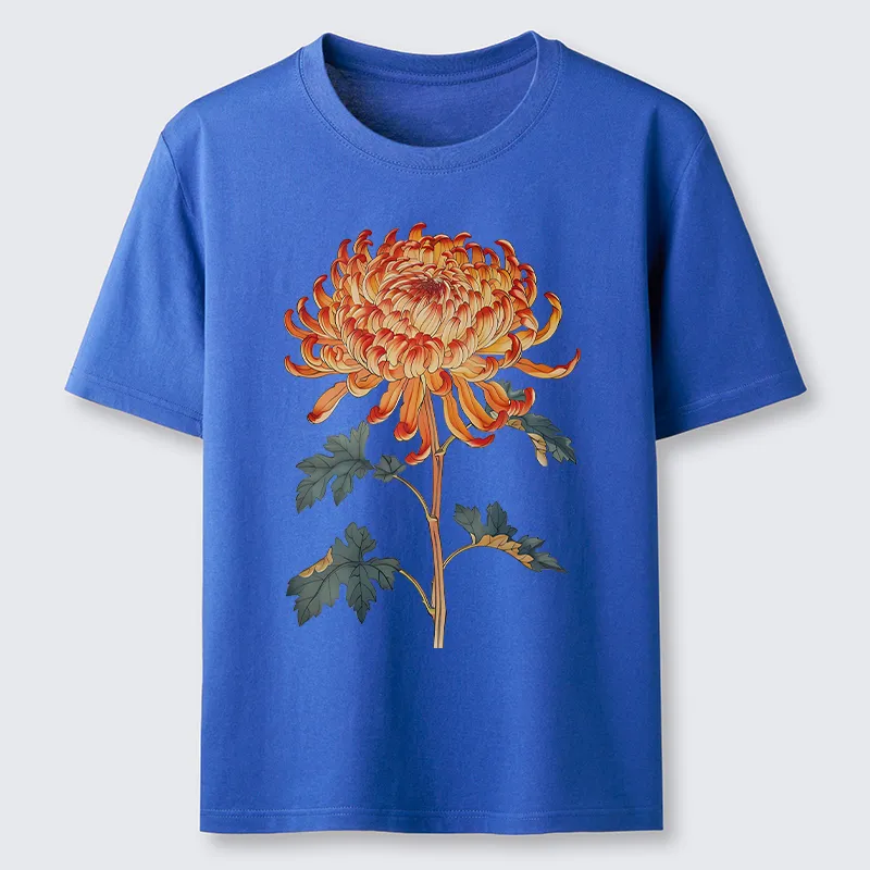 Tokyo-Tiger Japanese Chrysanthemum Flower Classic T-Shirt