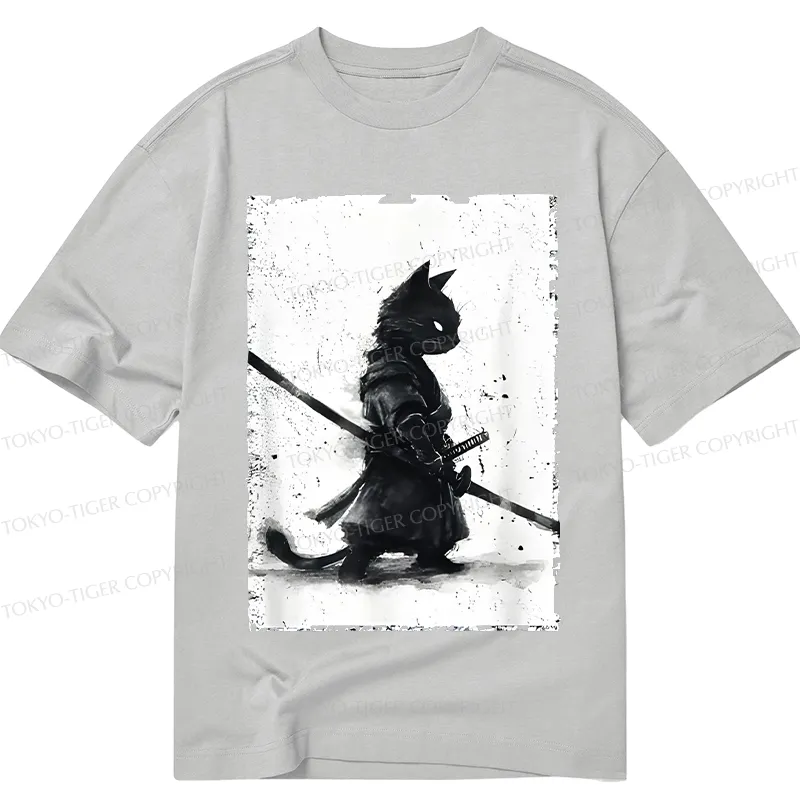 Tokyo-Tiger Retro Cat Samurai Japanese Classic T-Shirt