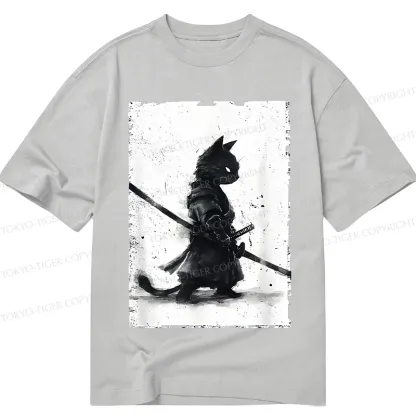 Tokyo-Tiger Retro Cat Samurai Japanese Classic T-Shirt