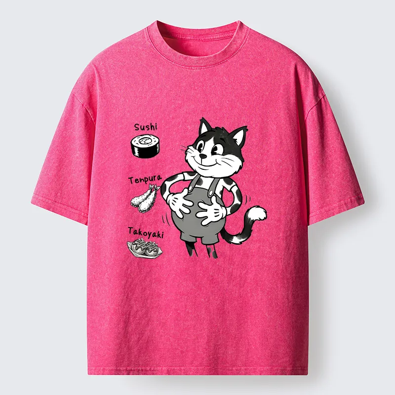 Tokyo-Tiger Cute Cat That's Full Washed T-Shirt