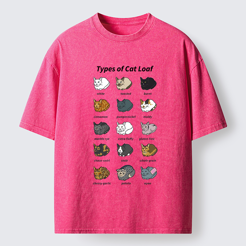 Tokyo-Tiger Various Cat-shaped Breads Washed T-Shirt