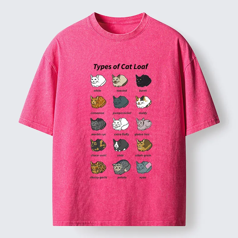 Tokyo-Tiger Various Cat-shaped Breads Washed T-Shirt