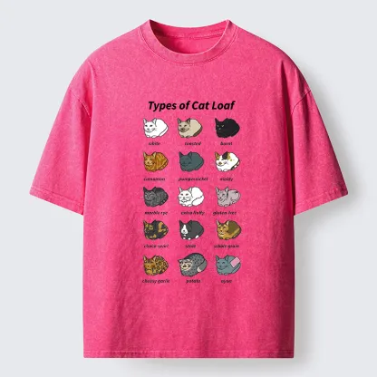 Tokyo-Tiger Various Cat-shaped Breads Washed T-Shirt