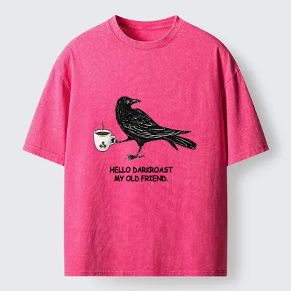 Tokyo-Tiger Raven Funny Washed T-Shirt