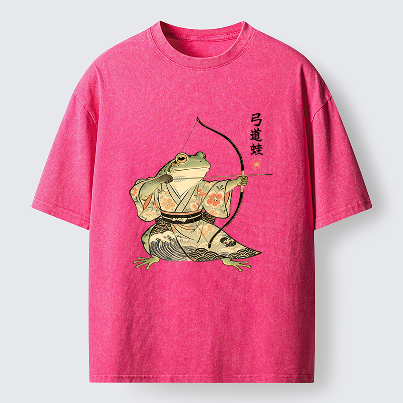 Tokyo-Tiger Frog Shooting Arrows Washed T-Shirt