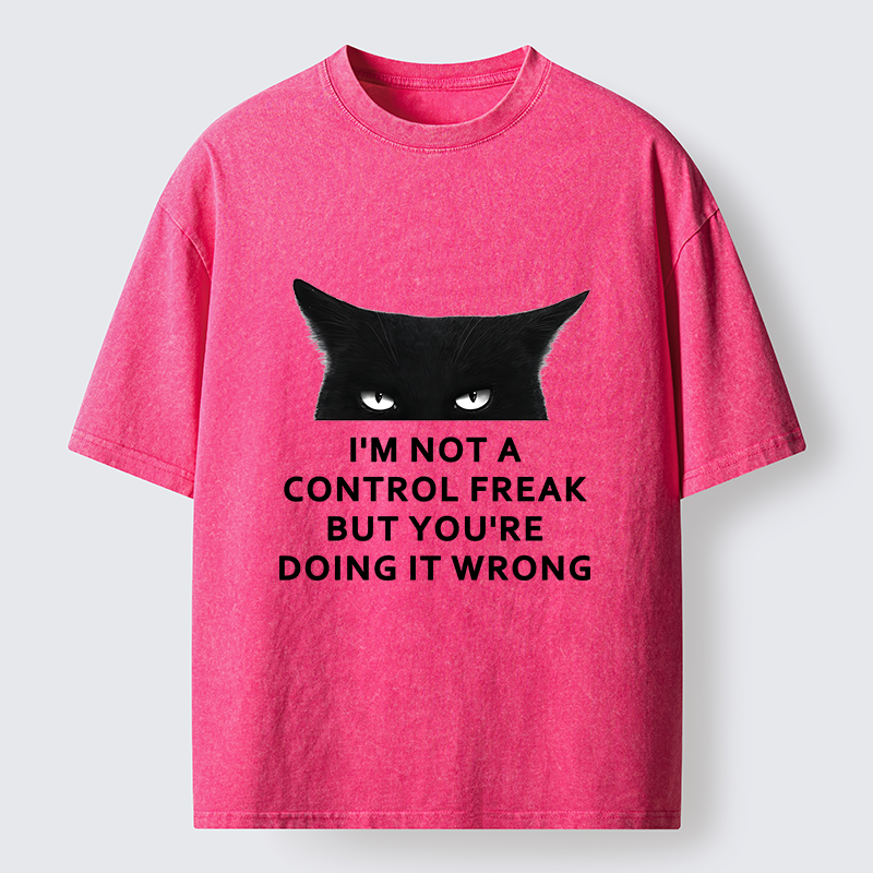 Tokyo-Tiger Control Freak Funny Washed T-Shirt