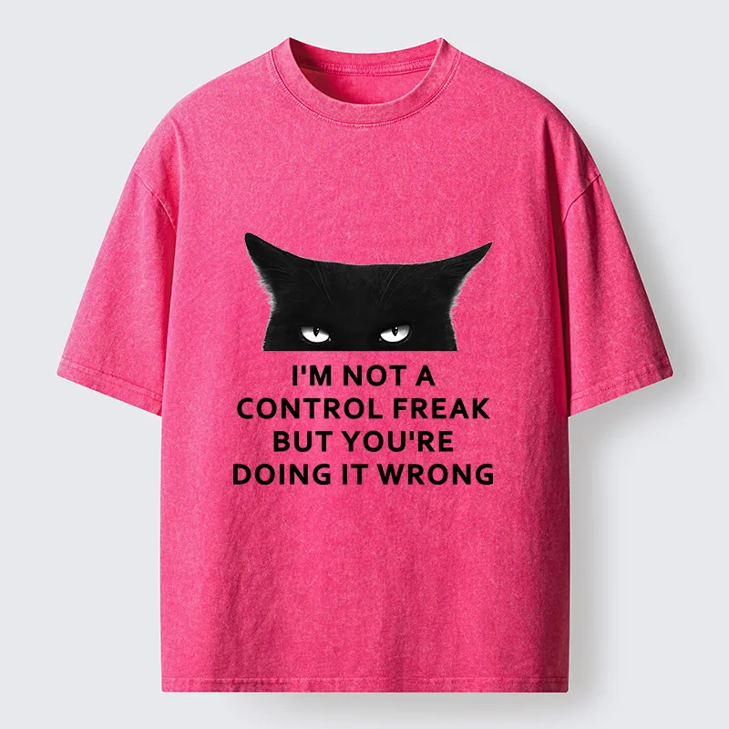 Tokyo-Tiger Control Freak Funny Washed T-Shirt