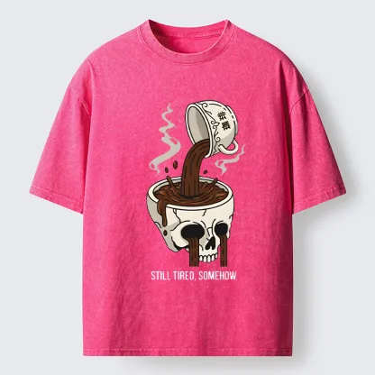 Tokyo-Tiger Coffee Doesn't Work Washed T-Shirt