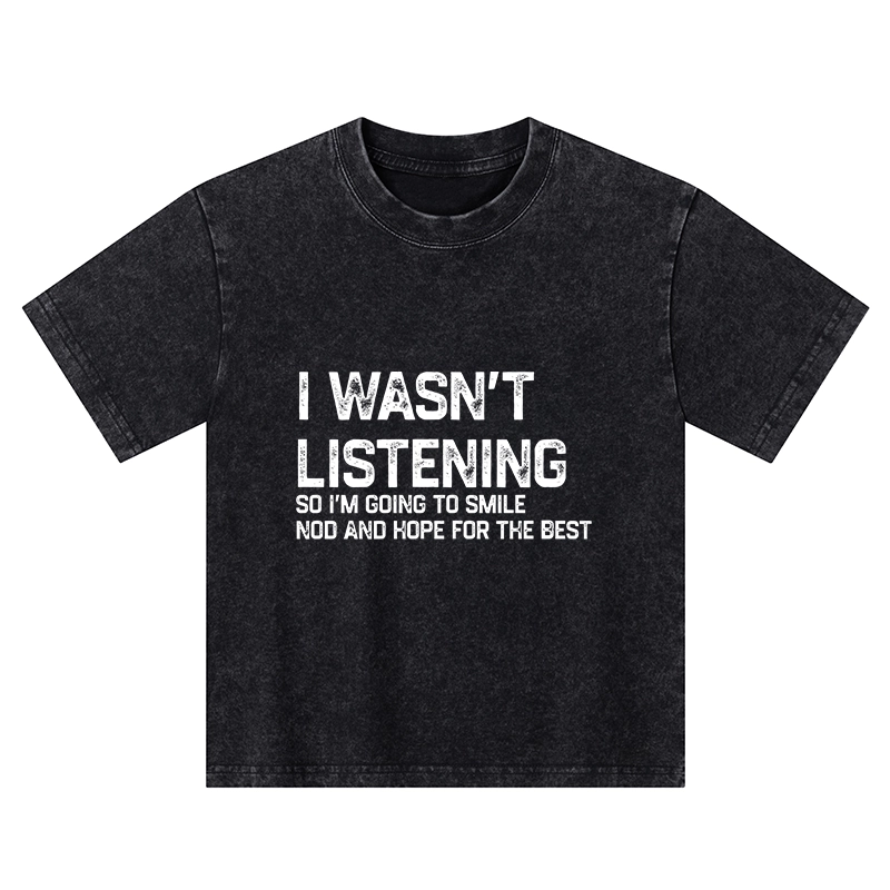 Tokyo-Tiger Indifferent To Everything Kids Washed T-Shirt