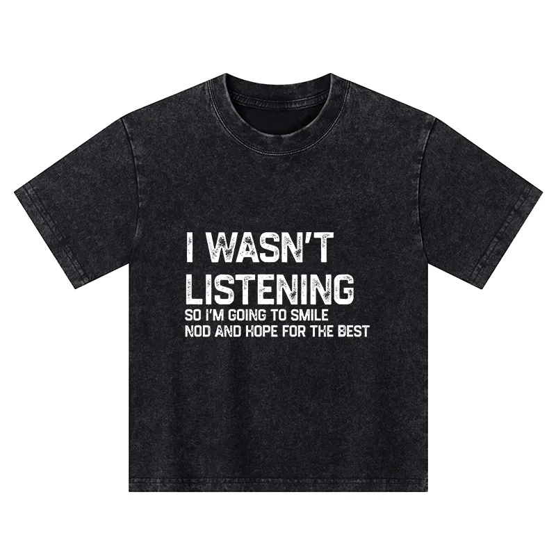 Tokyo-Tiger Indifferent To Everything Kids Washed T-Shirt