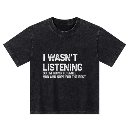 Tokyo-Tiger Indifferent To Everything Kids Washed T-Shirt