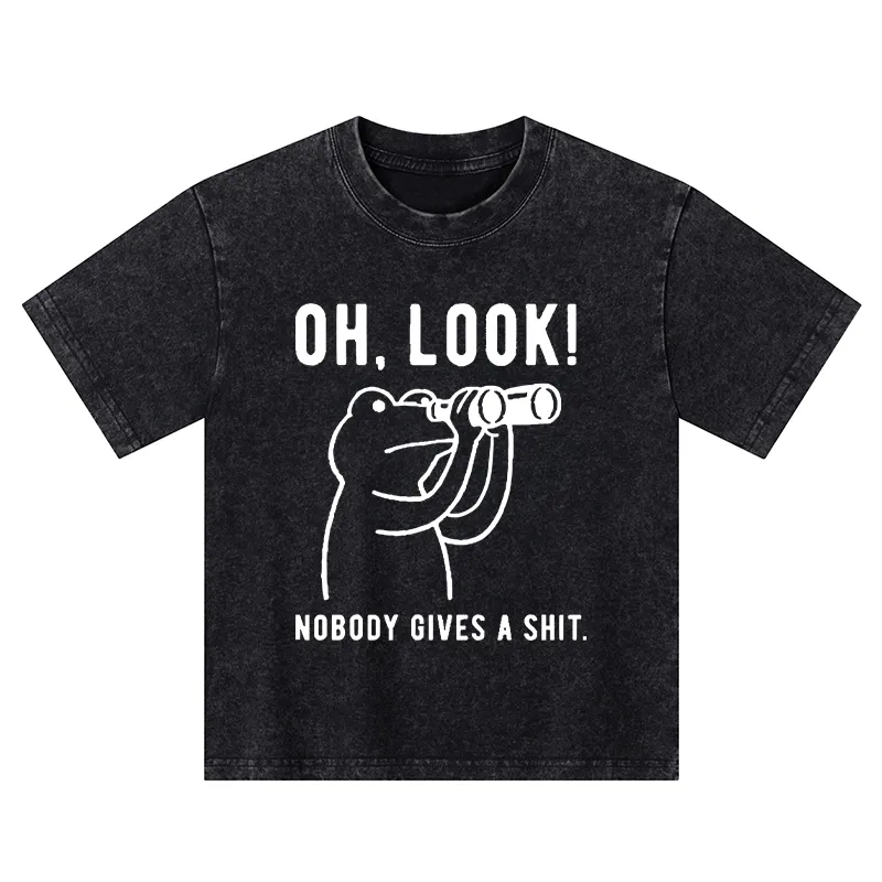 Tokyo-Tiger Frog of Indifference Kids Washed T-Shirt